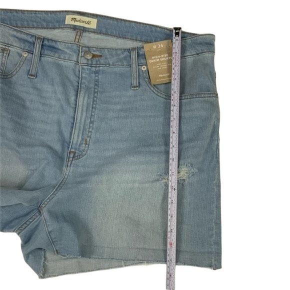 Madewell Womens denim shorts high rise Distressed 34 waist - Picture 10 of 16